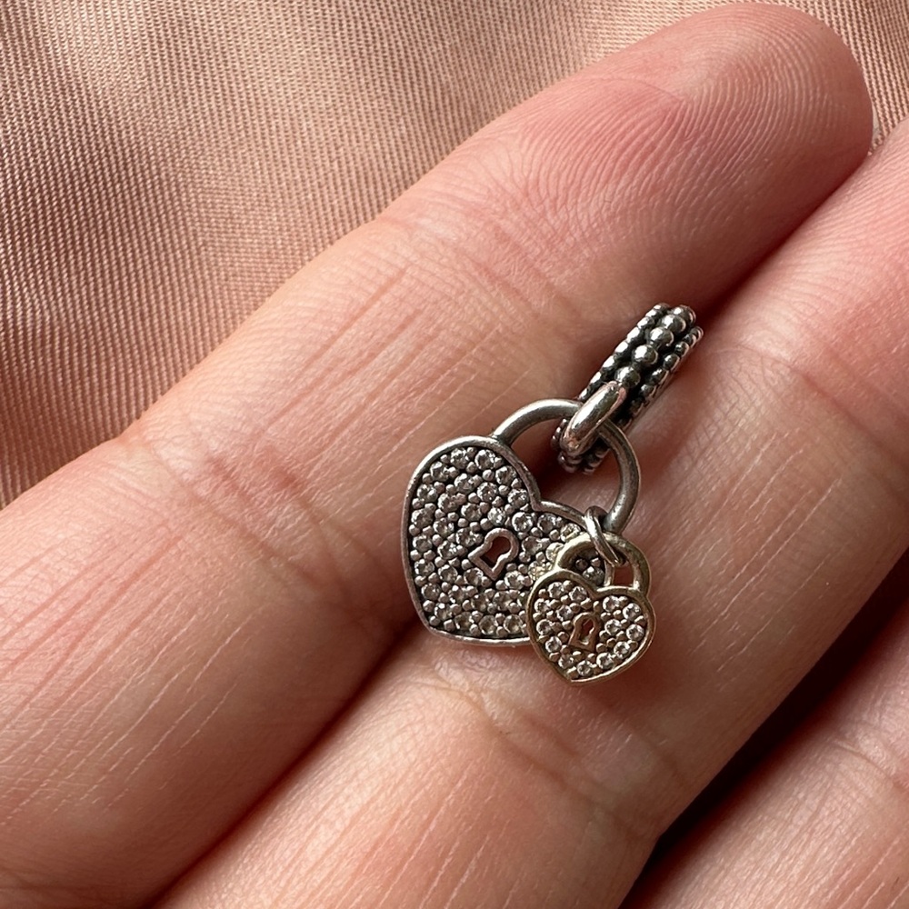 Pandora two tone 14K gold Heart Lock Charm